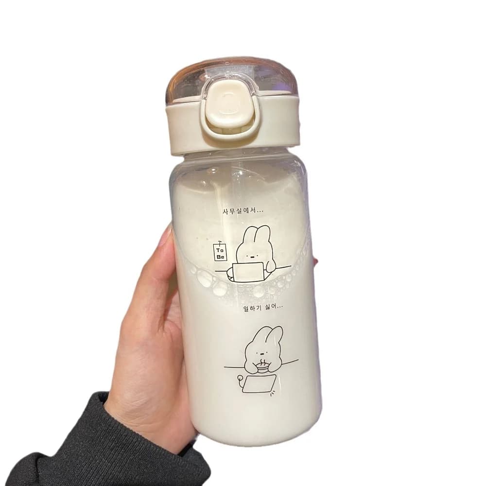 1PC Transparent Simple Sports Water Cup PC Plastic Bouncing Straw Portable Drop resistant Cup Creative water bottle sports hydr - 6