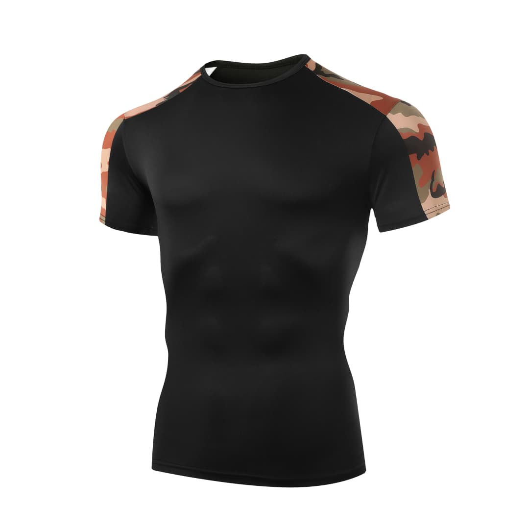 Men's Camo Running T Shirt Summer Compression Sport T-shirt  Workout Skinny Tights Gym Fitness Male Clothing  Sport Tops Tee Men - 5