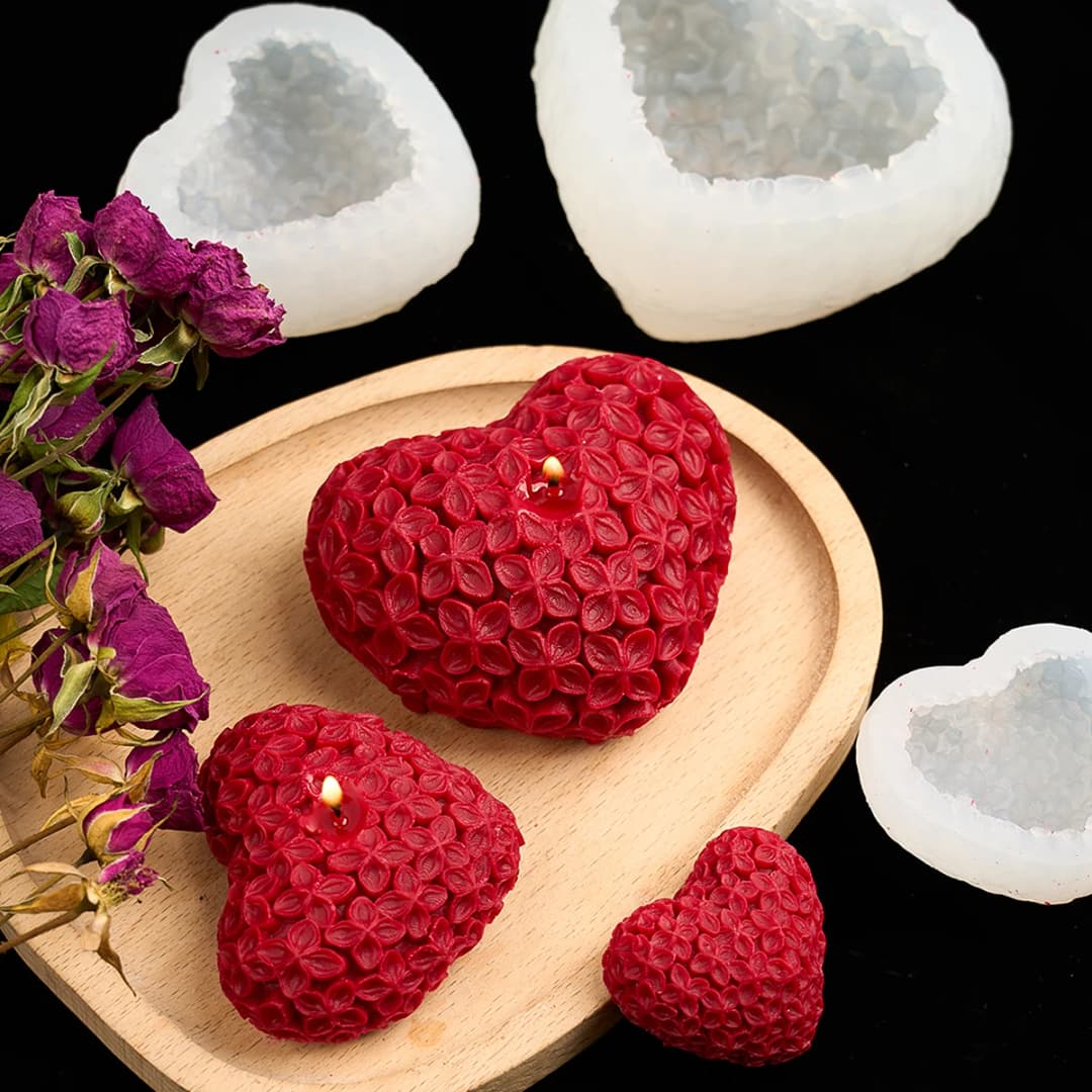 ثلاثية الأبعاد زهرة الحب سيليكون قالب شمع لتقوم بها بنفسك عيد الحب القلب المعطرة قوالب الصابون الجص الراتنج الشوكولاته الخبز صنع عدة