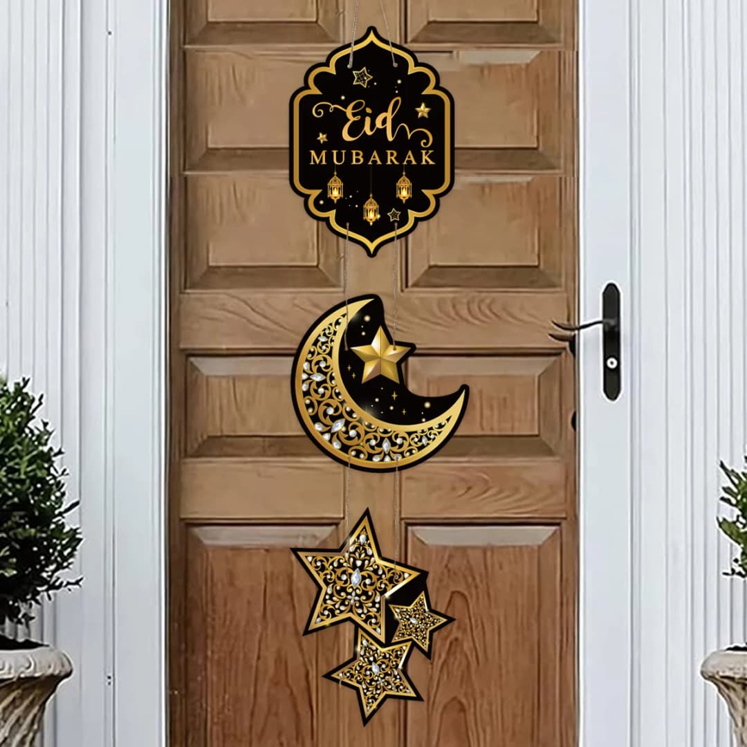 زينة عيد مبارك، تعليقة باب رمضان 2025، ديكور منزلي، رمضان كريم، حفلة إسلامية، عيد الأضحى - 5