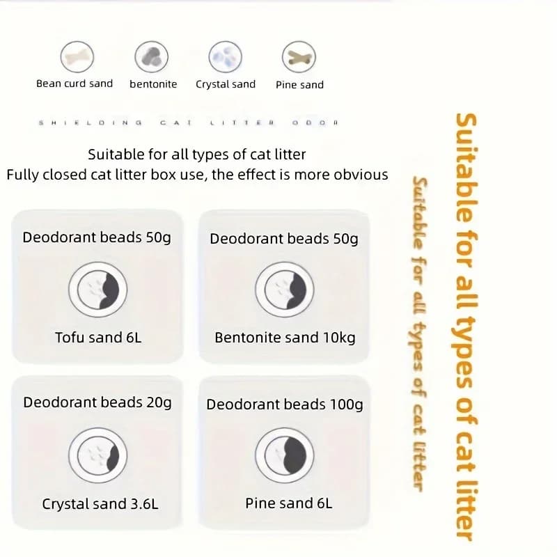 Deodor Bead For Cats Toilet Absorb Deodorant Beads For Cat Litter Box 6 Flavors Aromatic Litter Cat Pet Cleaning Supplie - 4