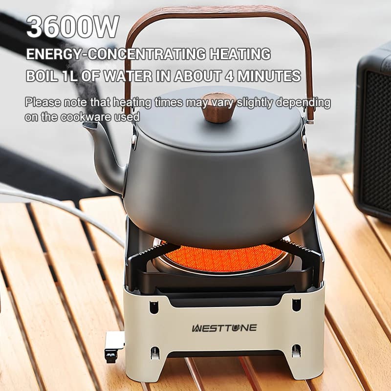 WESTTUNE Outdoor Gas Stove Portable Cooking Stoves Camping Emergency Burner with Electronic Ignition for Garden Picnic BBQ - 3