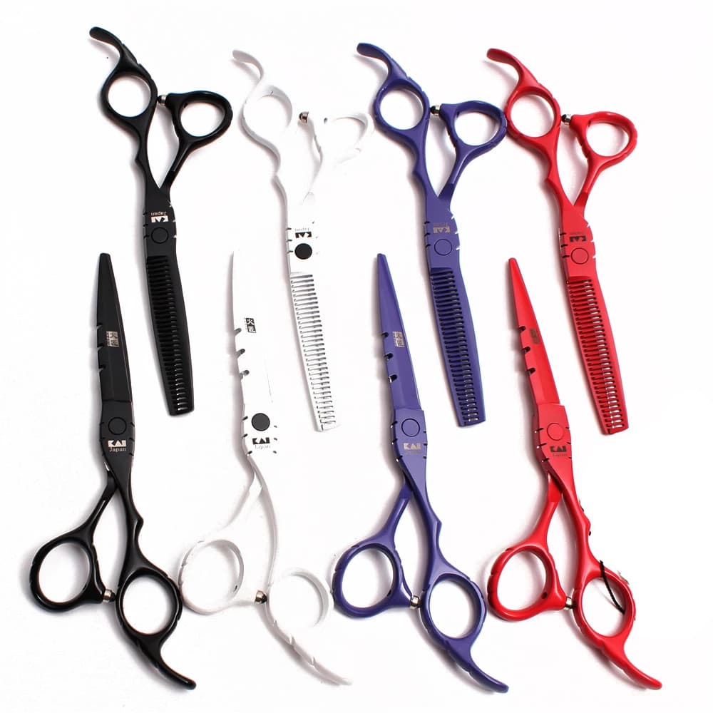 مقص شعر احترافي مستقيم من الفولاذ المقاوم للصدأ، مقص حلاقة حاد، لتخفيف وتنعيم الشعر في الصالون 1010 - 3