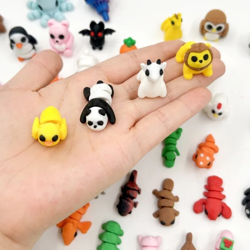 10/50pcs 3D Printed Simulation Toys Mini Animal Model Home Ornament  Cartoon Figure Birthday Gift Sets Decompression Kid Toy - 3