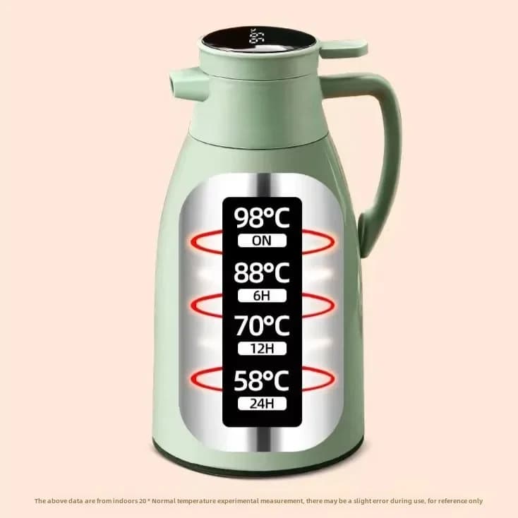 Kitchen Thermal Kettle Household Digital Display Coffee,1/1.3/2L Thermos Glass Liner Vacuum Flasks Large Capacity Water Bottle - 2
