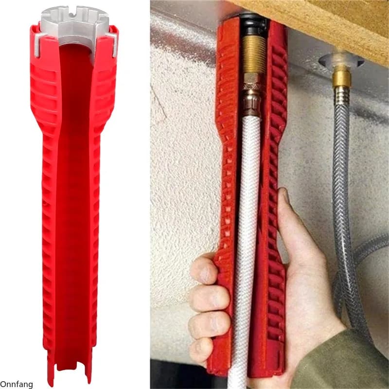 8 In 1 Flume Wrench Anti-slip Kitchen Sink Repair Tools Bathroom Faucet Assembly Key Plumbing Installation Wrench - 2