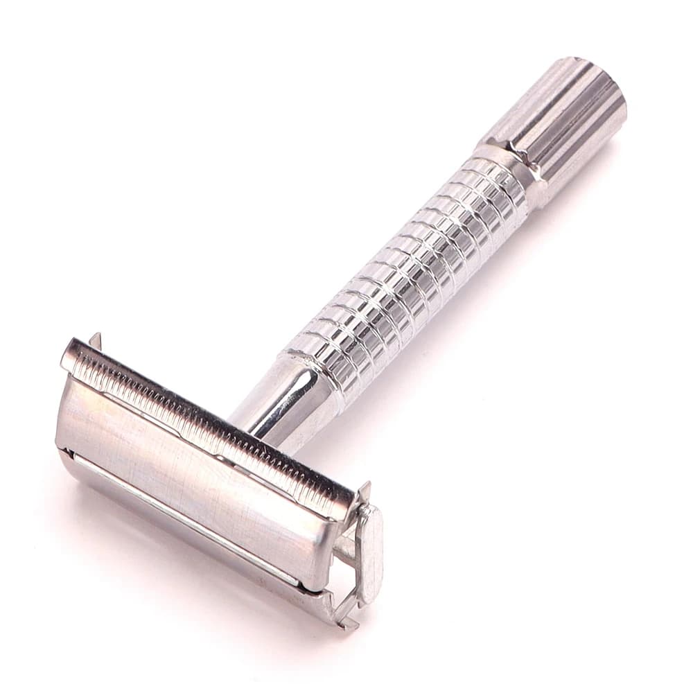 Double Edge Beard Hair Shaver Set Men's Traditional Classic Beard Razor Shaver Stainless Steel Safety Mens Trimmer Blades Box - 4