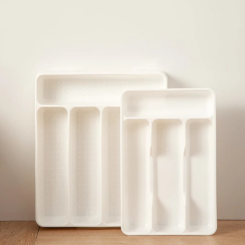 Kitchen Drawer Organizer Adjustable Divider Storage Box for Utensils Cutlery Knife Fork Spoon Chopsticks Cabinet Built In Tray - 6