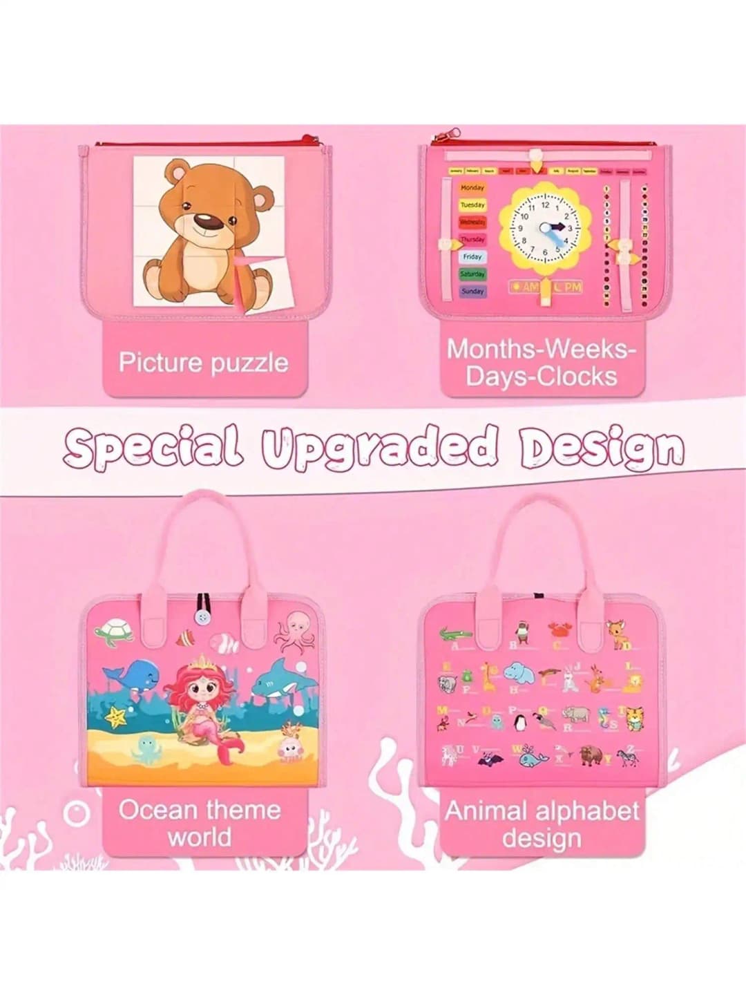 كتاب أنشطة مونتيسوري، كتاب هادئ، لوحة أنشطة، كتاب تعليمي حسي للأطفال - 3