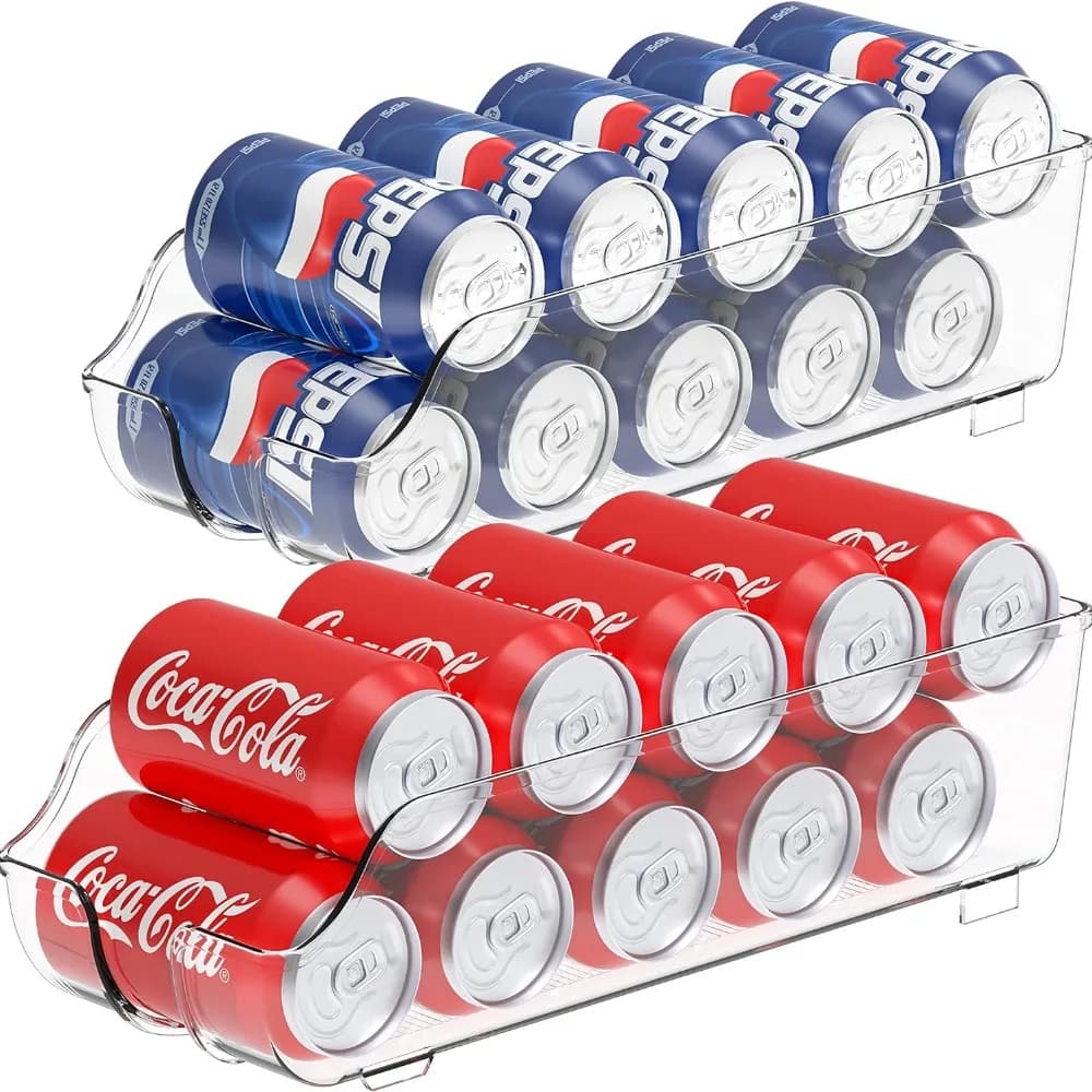 1/2pcs Kitchen Storage Cans, Soda Cans, Storage Cans, Refrigerator Freezer Organizers, Can Dispensers, Kitchen Accessories