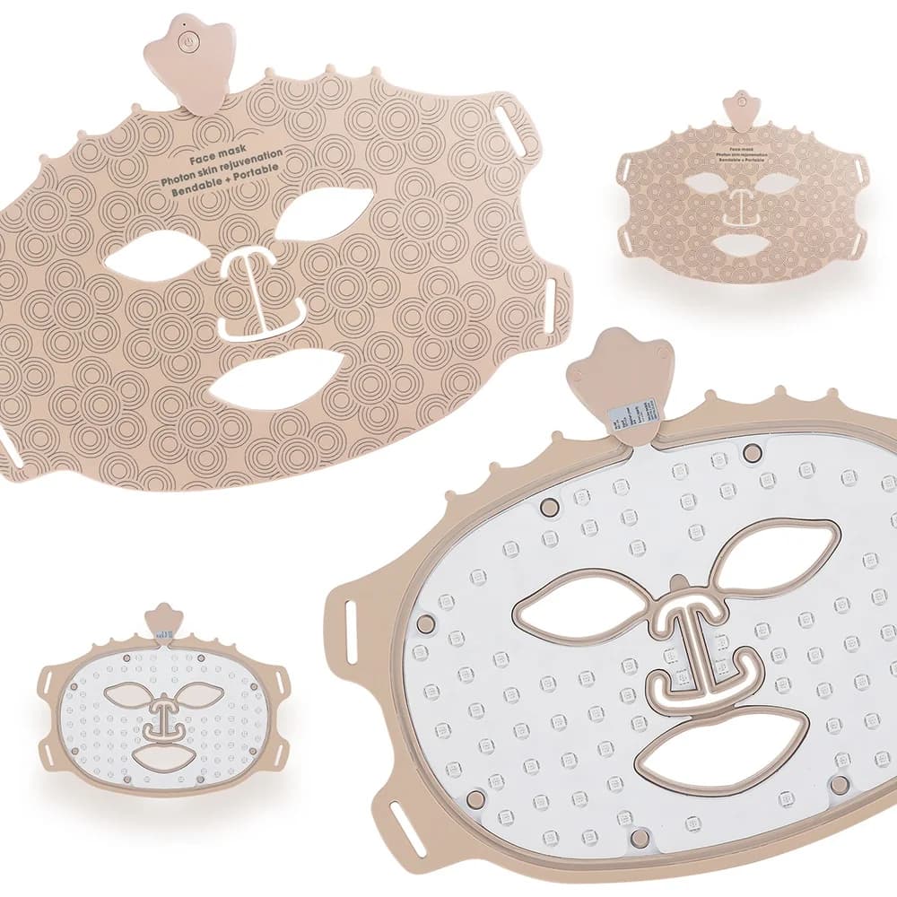قناع الوجه السيليكون LED بتقنية الفوتون و7 ألوان، ثلاثي الأبعاد، علاج بالضوء الأحمر للعناية بالبشرة، إصلاح الجلد، وإشراق البشرة، استخدام لاسلكي - 6