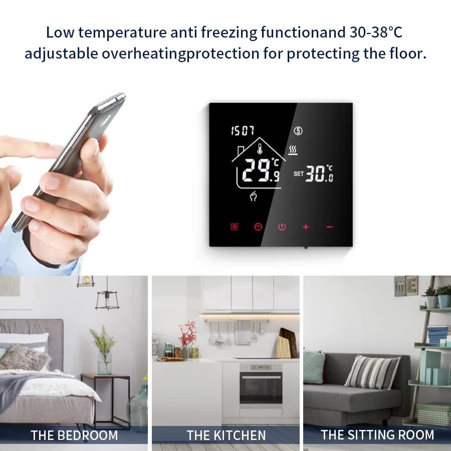 WiFi Smart Thermostat Temperature Controller Tuya Smart Life For Floor Heating Electric/Water Gas Boiler Works With Alexa Alice - 5