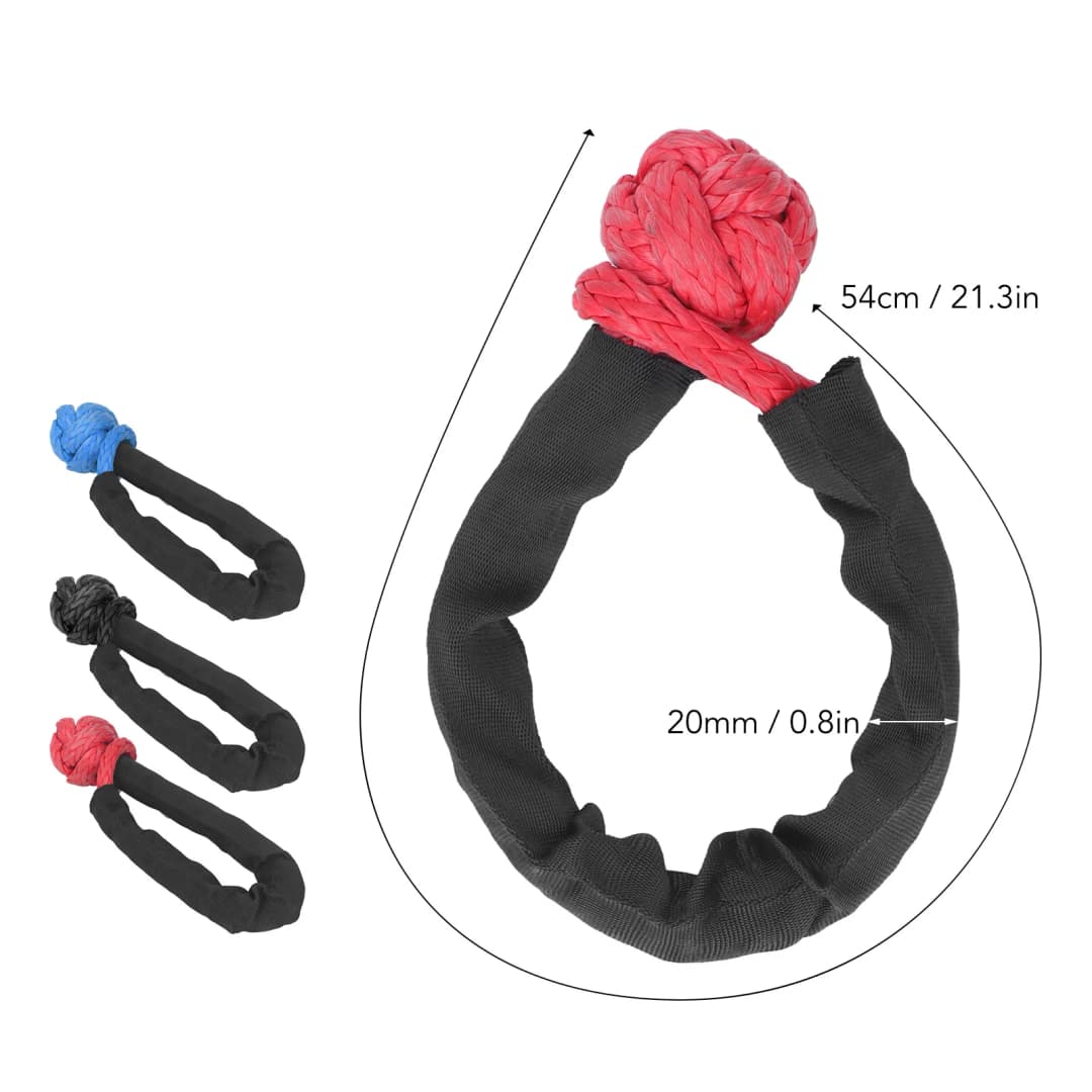 قطعة واحدة قفل سحب ناعم 20 مم 41000 رطل قوة كسر حبل استرداد مع غطاء واقي لشاحنة سيارة دفع رباعي مركبة طرق وعرة - 6