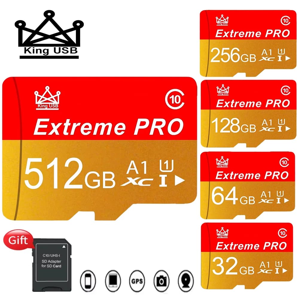بطاقات ذاكرة متينة بنقل سريع وبطاقات Micro SD وبطاقات TF بسعات 32 جيجابايت / 64 جيجابايت / 256 جيجابايت / 512 جيجابايت لكاميرات المراقبة CCTV