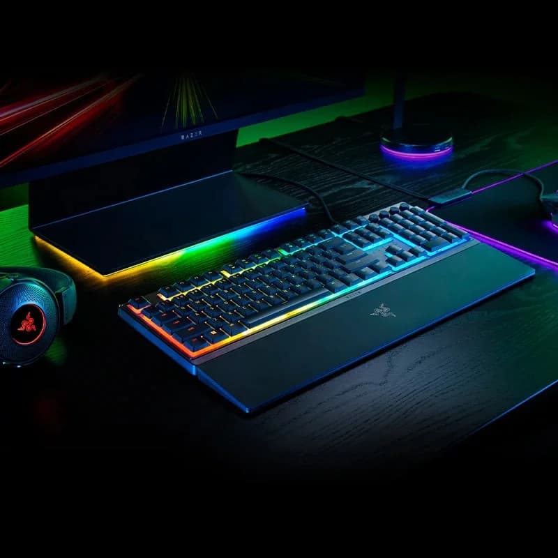 لوحة مفاتيح سلكية Razer Rainforest Wolf Spider V3 Series خفيفة الوزن مفاتيح ميكانيكية كمبيوتر ألعاب إضاءة خلفية RGB - 2