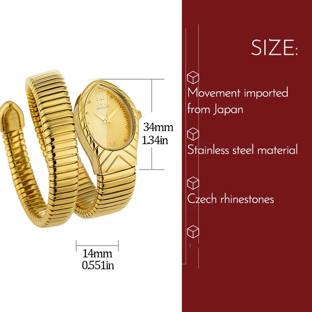 Top Brand MISSFOX Women's Watches New Quartz Snake Shape Simple Ladies Watch Fashion Unique Strap Waterproof Wristwatches - 6