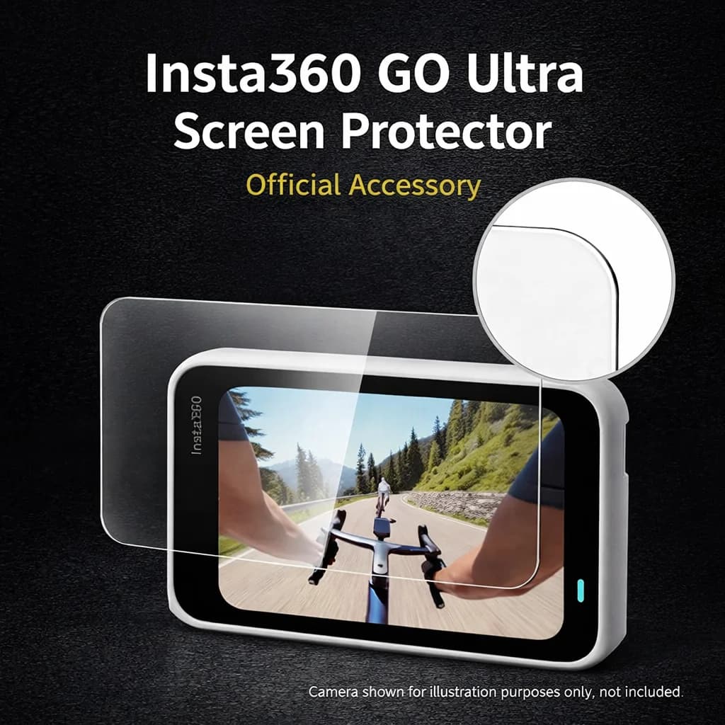 واقي شاشة زجاجي مقسى Insta360 GO Ultra عالي الدقة بحواف دائرية 2.5D - إكسسوار رسمي