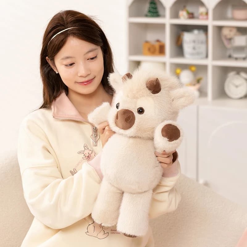 Adorable Highland Cattle Plush Toy 45cm - Huggable Running Cow Stuffed Animal Made with Premium Soft Fabric, Soothing Companion - 3