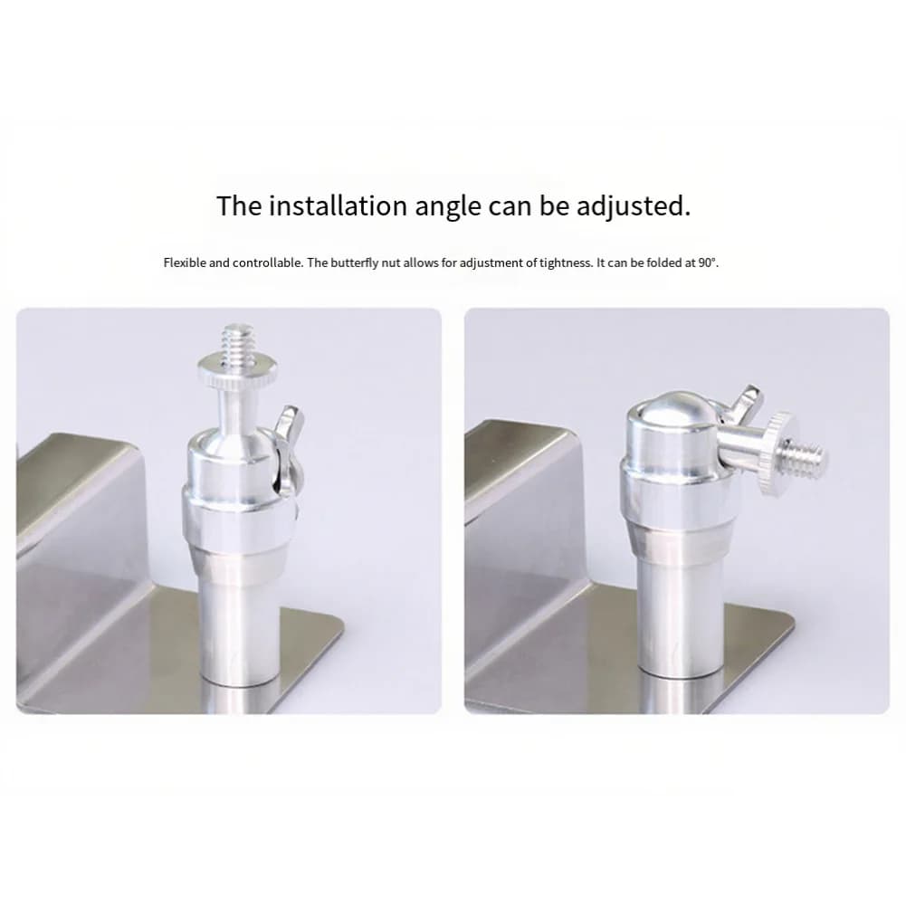 دعامة تثبيت مزراب قابلة للتعديل من الفولاذ المقاوم للصدأ، متوافقة مع كاميرات Eufy S220 وألواح Arlo Pro الشمسية، مع برغي 1/4 بوصة - 5