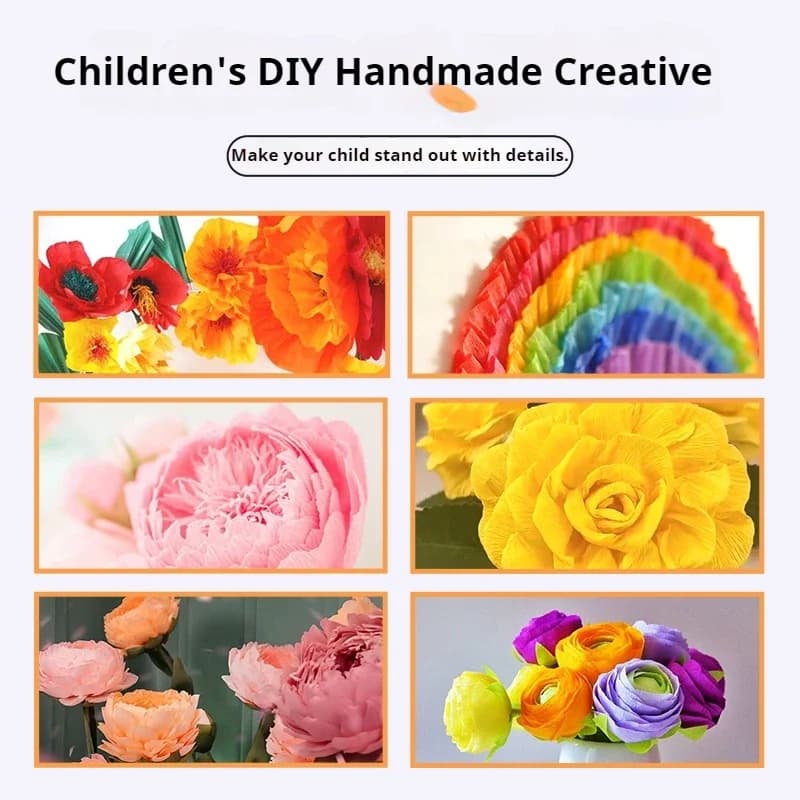 Crinkled Crepe Paper Flower Kit 20Color 250x50cm Diy Paper Streamer Scrapbooking Origami Craft Party Decoration Packing Material - 2