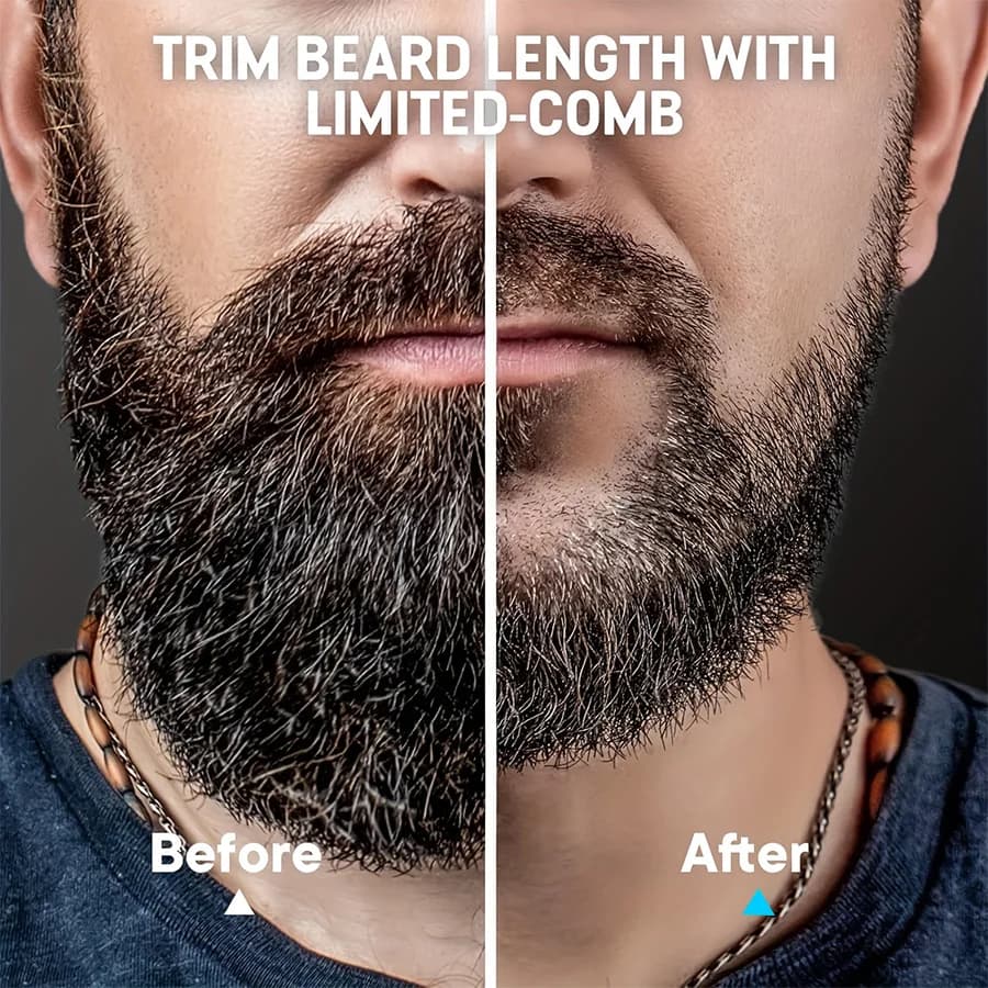 The Beard Men's Beard Trimmer - 20 Length Adjustable Cordless Clipper for Facial & Body Manscaping - 6