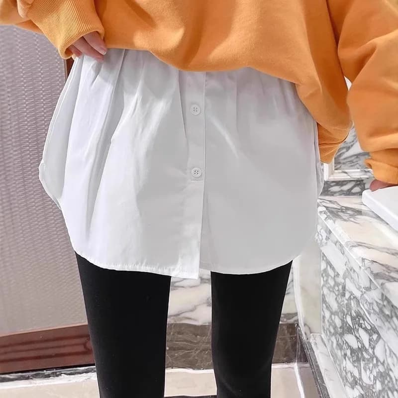 Plus Size 5XL Shirt Extenders Women Fake Shirt Tail Irregular Skirt Blouse Tail Hem Soft Detachable Underskirt Sweater Hemline - 4