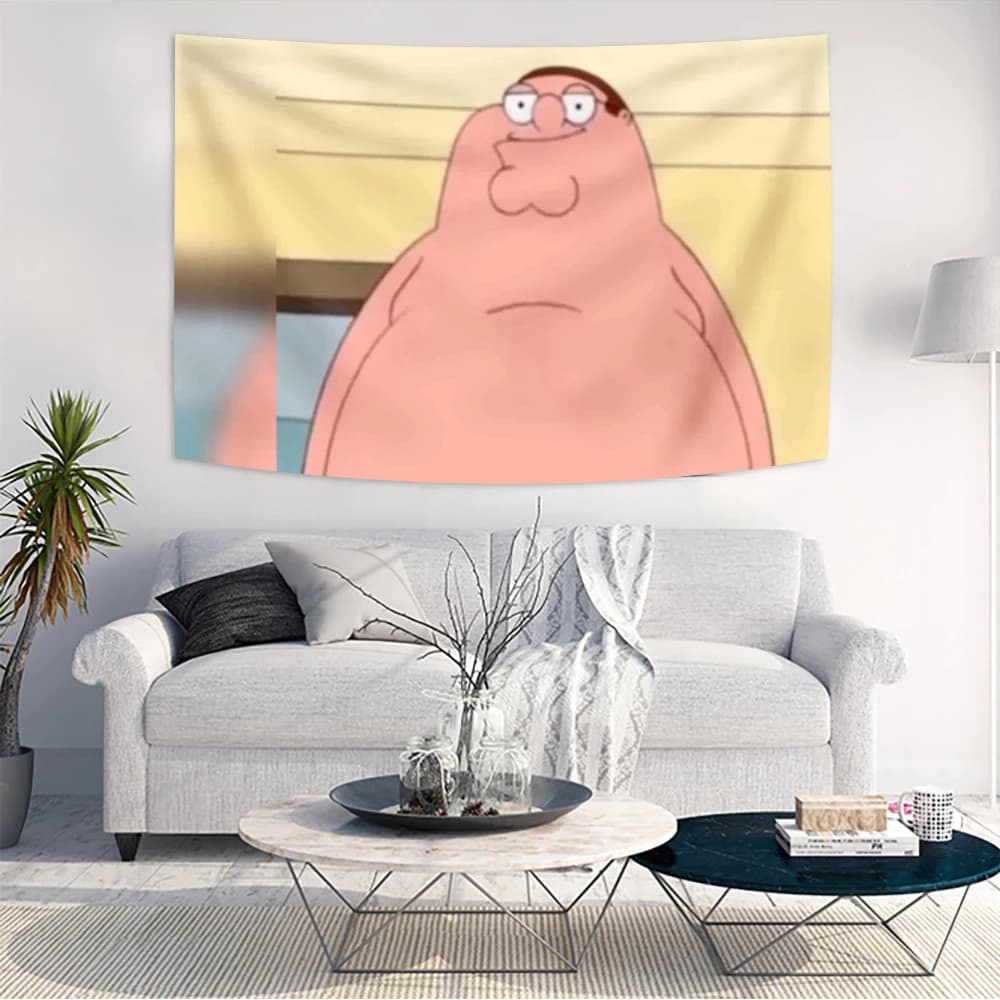 نسيج حائط على شكل شخصية كرتونية من بيتر غريفين، ديكور منزلي خفيف الوزن لغرفة النوم وغرفة المعيشة والمكتب وديكور الحائط