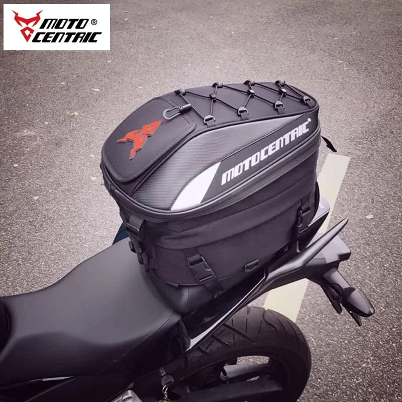MOTOCENTRIC Motorcycle Back Seat Bags Waterproof Tail Bag Rear Seat Bag Multifunctional Motorbike Helmet Bag Moto Rider Backpack - 2