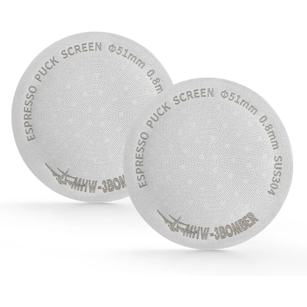 شاشة إسبريسو 51 مم، مرشح قهوة معدني، مرشحات إسبريسو قابلة لإعادة الاستخدام لسلة حامل القهوة 54 مم، سمك 0.8 مم