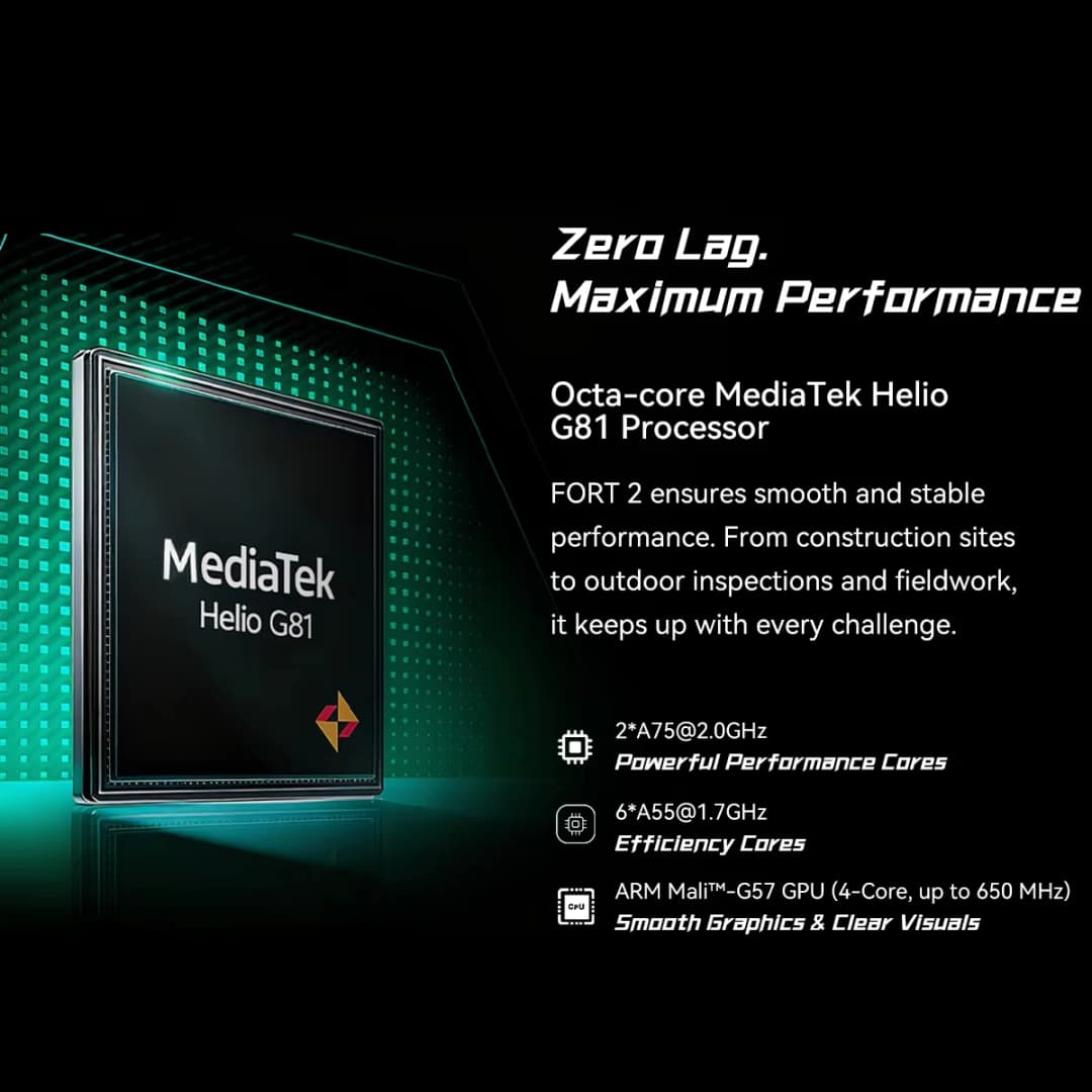 Blackview FORT 2 Rugged Phone 6.56" HD+ IPS Display MediaTek Helio G81 Processor Telephon Portable 5000mAh Smartphone Android 15 - 2