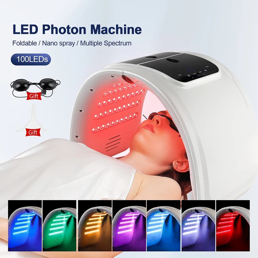 7 Colors LED Photon Machine With Nano Spray Skin Moisturizing Face&Body Mask Salon SPA Home Use Skin Rejuvenation Acne Skin Care - 2