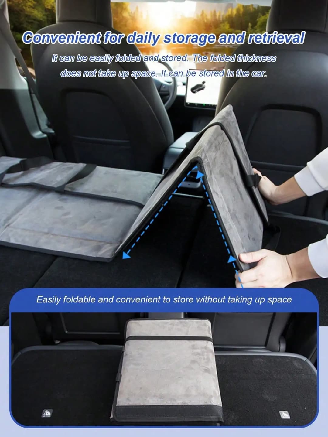 1Pc Car Bed Extender – Ideal for Camping, Road Trips & Overnight Travel, Folding Extension Mattress. - 6