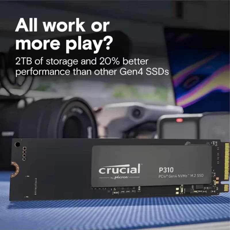 Internal M.2 NVMe SSD, Crucial P310 1TB/2TB 2280 PCIe 4.0 3D NAND Drive, Max 7100MB/s Speed for PC, OEM Packaging - 3