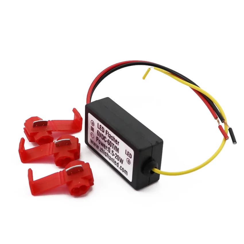 2 قطعة وميض إشارة دوران 6V 12V لسيارة LED ودراجة نارية مرحل وميض عام مع ثلاث نقاط تلامس - 5