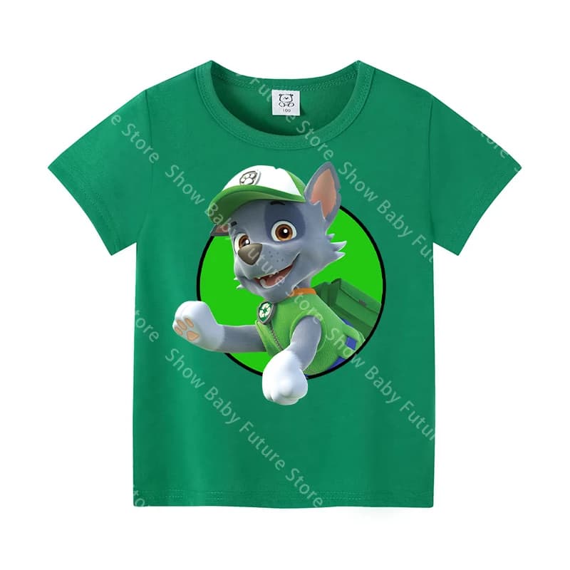 Paws Patrols Chase Marshall Skye Rocky T Shirt for Girls Boys Clothes Tops Summer Cute Cotton Short Sleeve Tee New Kawaii Giftss - 4