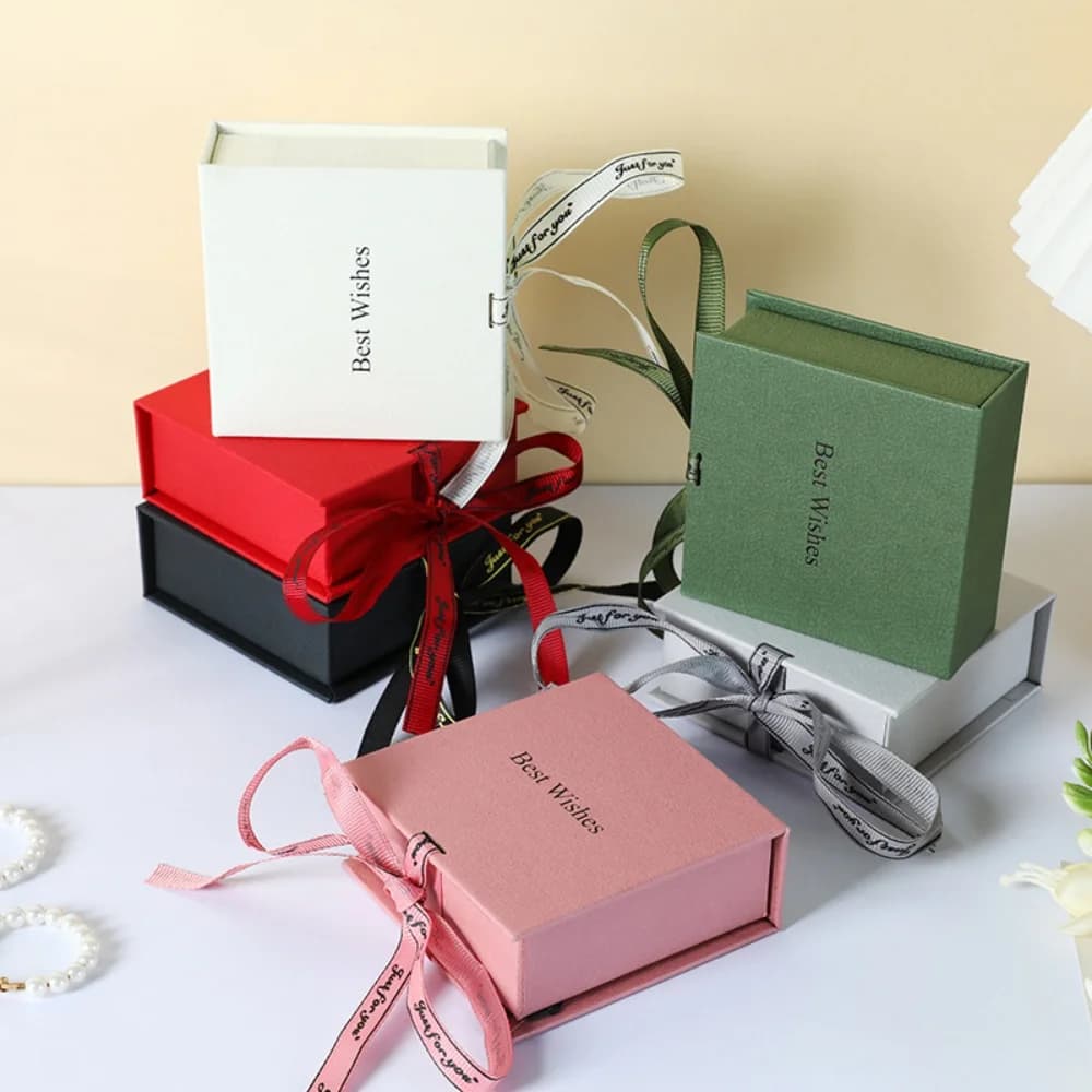 صندوق تغليف هدايا صندوق مجوهرات عالي الجودة صندوق مجوهرات منظم قلادات صغير للمنزل والسفر تخزين المجوهرات - 5