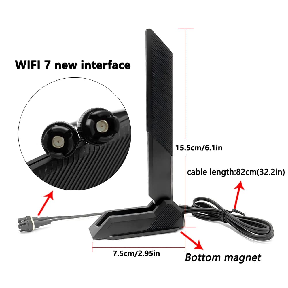 WiFi 6E 7E Wireless Signal Receiver Q-Antenna Mobile ASUS PRIME B840 B850 B860 Z890 X870 TUF GAMING B860M-PLUS GAMING B860M Z790 - 2