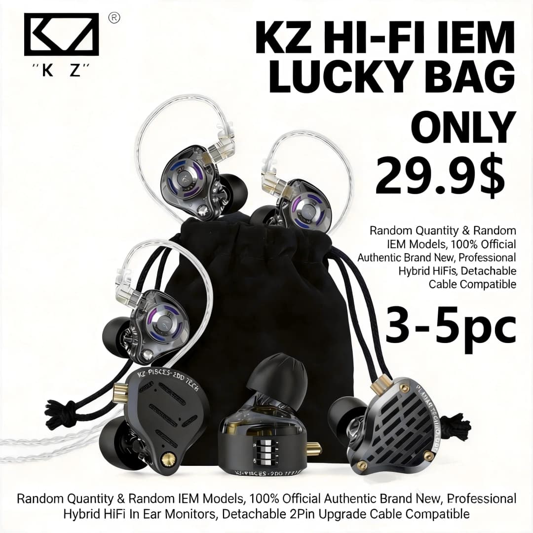 KZ Official 3-10pcs HiFi IEM Lucky Bag Multi-Tier Random Gale Dawn AS16 Pro Decet Duonic Saga Taurus Phantom 1Y Warranty - 4