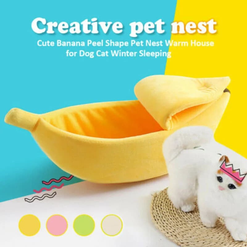 Banana Cat Bed House Funny Cute Cozy Cat Mat Beds Warm Durable Portable Pet Basket Kennel Dog Cushion Cat Supplies Multicolor - 2