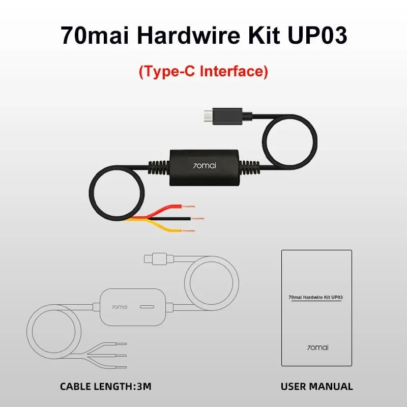 Original 70mai Parking Surveillance Cable UP03 for 70mai A810 A510 X800 X200 Omni M500 Hardwire Kit UP03 24H Parking Monitor - 4