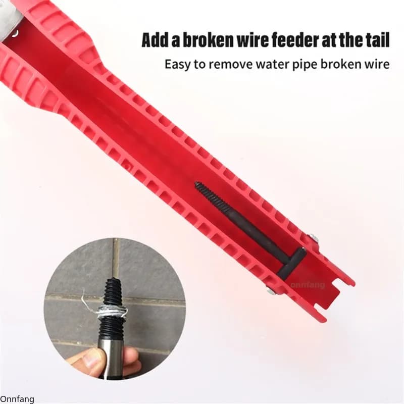 8 In 1 Flume Wrench Anti-slip Kitchen Sink Repair Tools Bathroom Faucet Assembly Key Plumbing Installation Wrench - 4