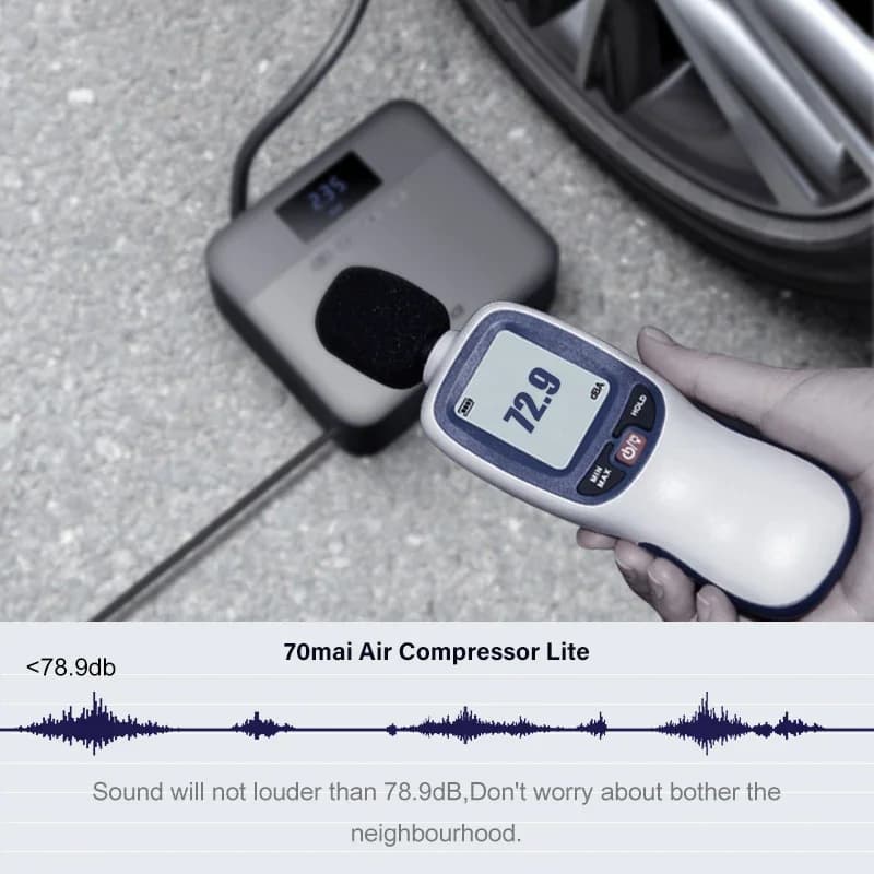 70mai Portable Air Compressor Tire Inflator Air Pump for Car Tires DC 12V Tire Pump Preset tire pressure For Bike Ball - 2