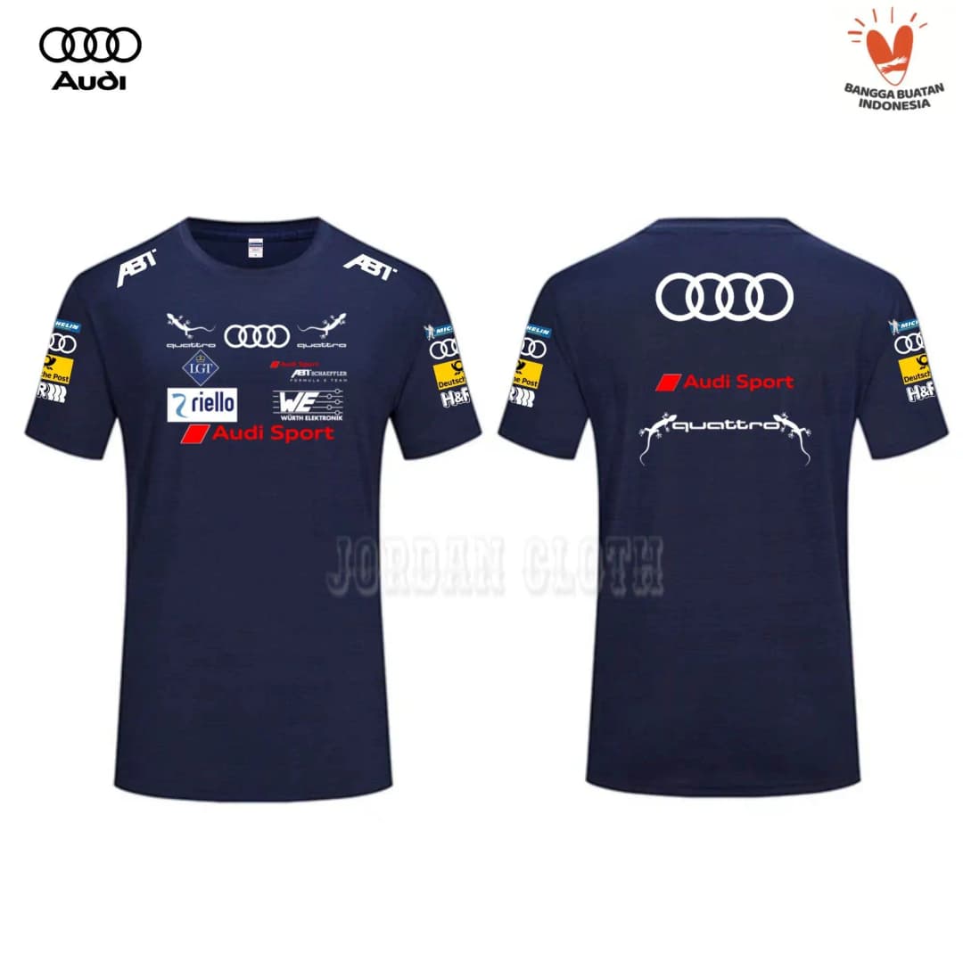 Audi Sport Racing Team T-shirt, Racing Driver Printed T-shirt, Racing Team Short-sleeved Fan Loose and Comfortable T-shirt - 6