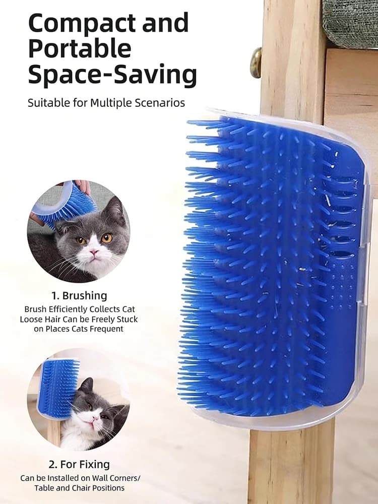Cat Massage Comb Pet Hair Removal Brush Wall Corner Interactive Cat Toy Hair Shedding Cleaning And Itching Relief Scratcher - 3