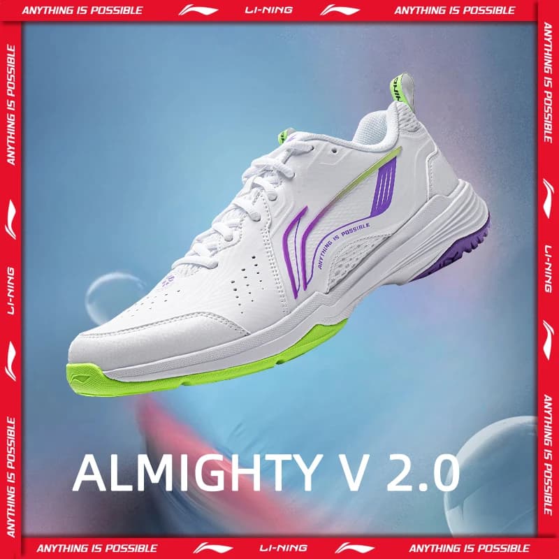 أحذية لي نينغ ALMIGHTY V 2.0 للريشة الطائرة للجنسين وسادة غير علامة أحذية قابلة للارتداء مقاومة للانزلاق AYTU001