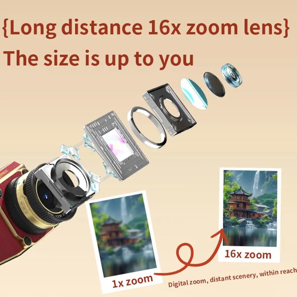 Retro Portable CCD 16X Digital Zoom Student-Friendly Simulation Double-Reflex Digital Camera For Beginner Photography Mini - 5