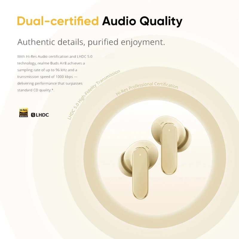 الإصدار العالمي ريالمي بدز اير 8 إلغاء الضوضاء النشط سماعة أذن لاسلكية حقيقية ساعات بطارية بلوتوث 5.4 سماعات TWS - 4