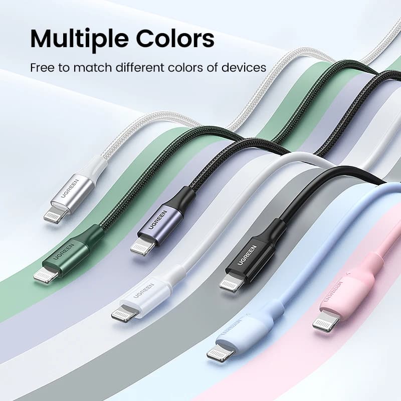 يوجرين كابل MFi 20 واط PD USB C إلى لايتنينج لآيفون 14 13 12 برو ماكس شحن سريع لآيباد ميني فون كابل Type C - 6