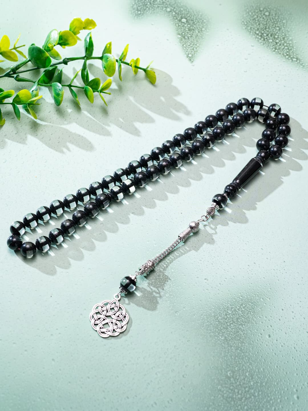 1pc 51 transparent vertical eye beads bracelet with Islamic pattern pendant, eye amulet, suitable for daily prayer Tasbīḥ - 5