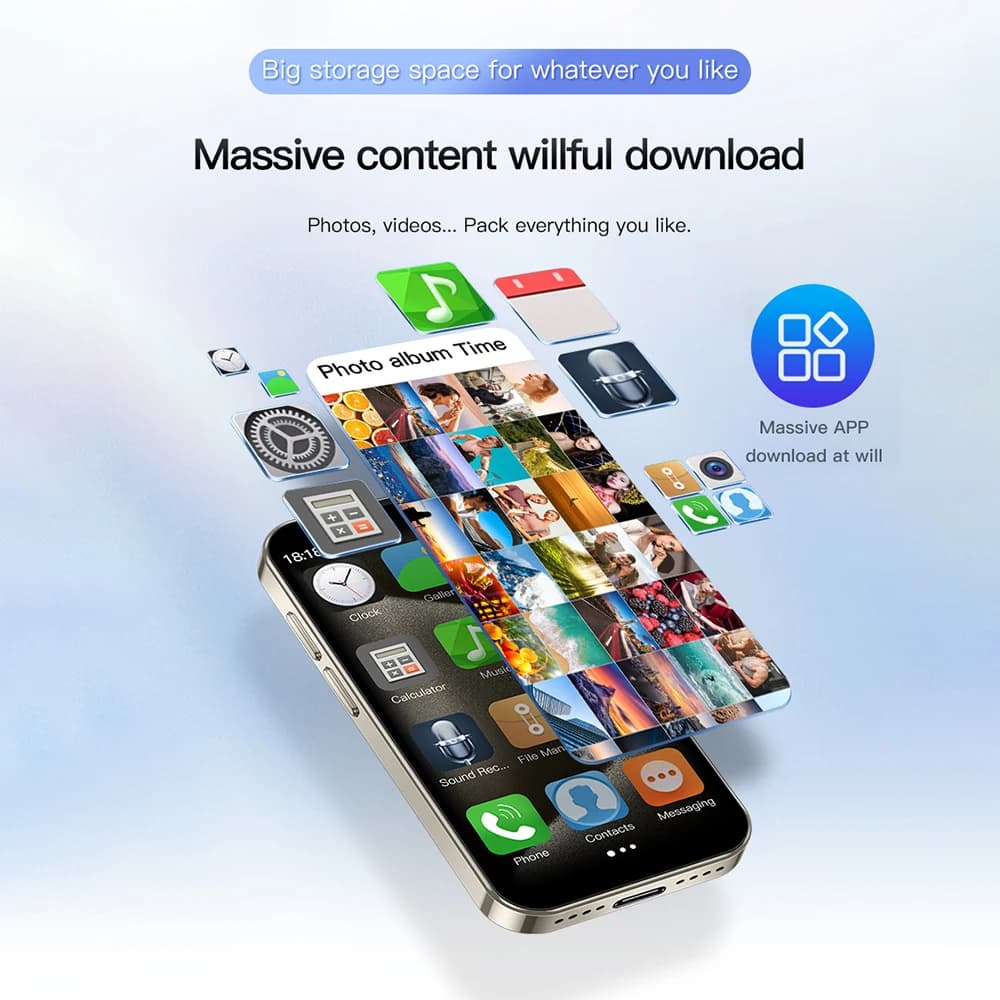 هاتف ذكي صغير SOYES XS18 Pro بشاشة 3.0 بوصة، ذاكرة وصول عشوائي 2 جيجابايت، ذاكرة قراءة فقط 16 جيجابايت، التعرف على الوجه، نظام أندرويد 9.0، بطاقتي SIM، وضع الاستعداد، بطارية 1000 مللي أمبير في الساعة، شبكة 3G - 3